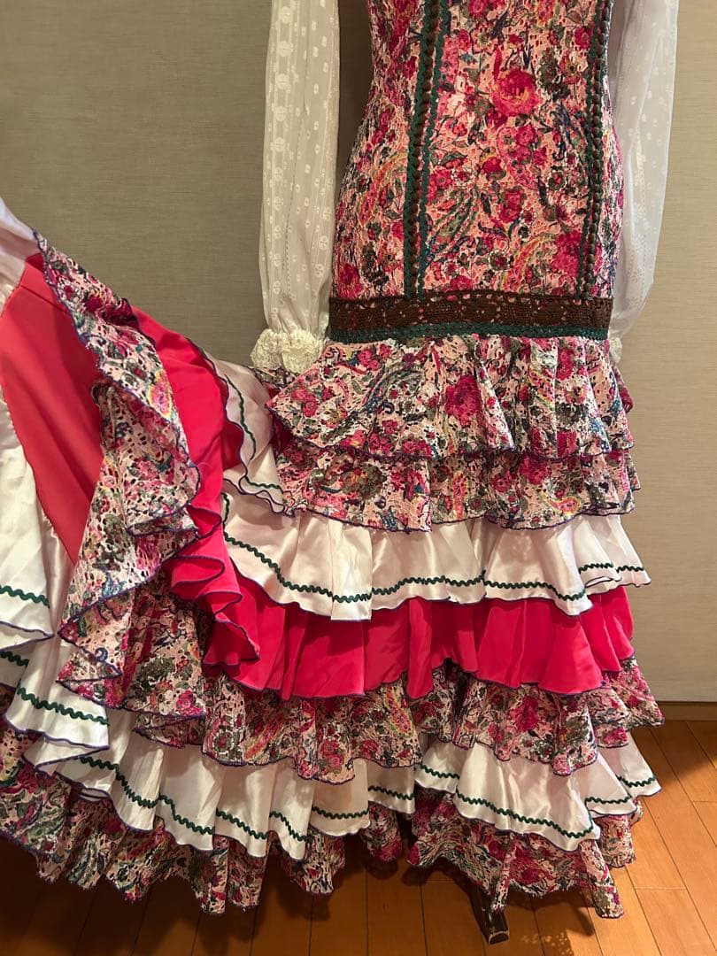 フラメンコ衣装ハンドメイド美品ワンピース