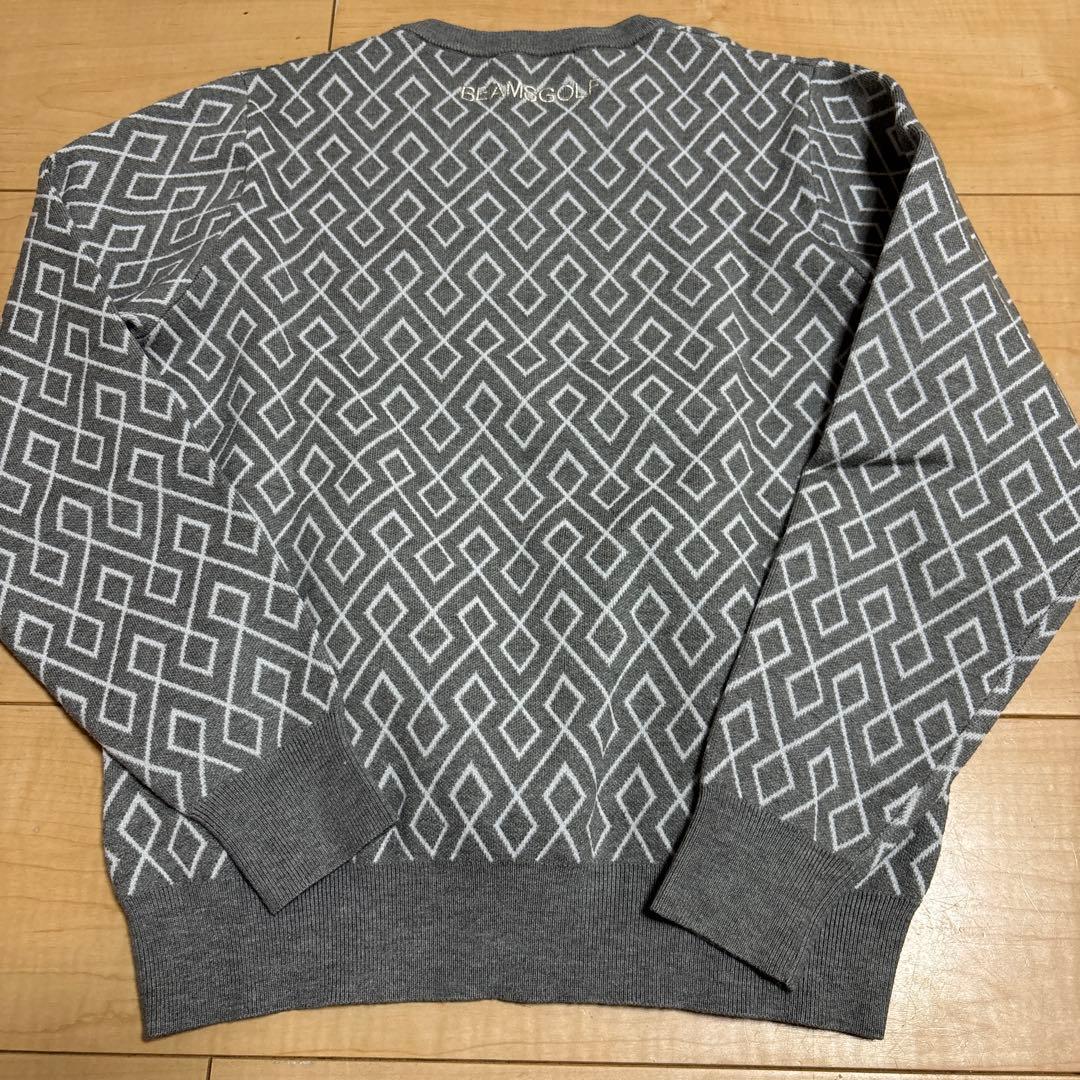 BEAMS GOLF パープルレーベル ジオメ柄 ニット M 総柄　レディース