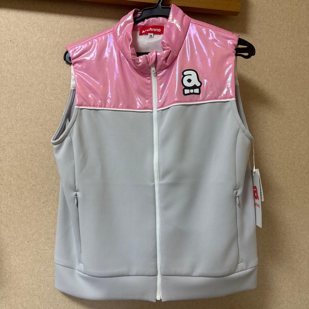 【新品】archivio レディース ベスト 36 グレー/ピンク