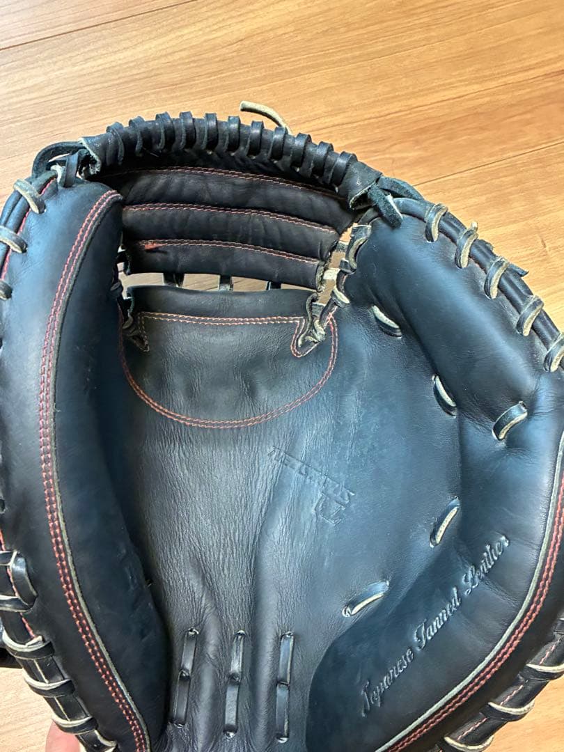 ZETT キャッチャーミット 黒 レザー