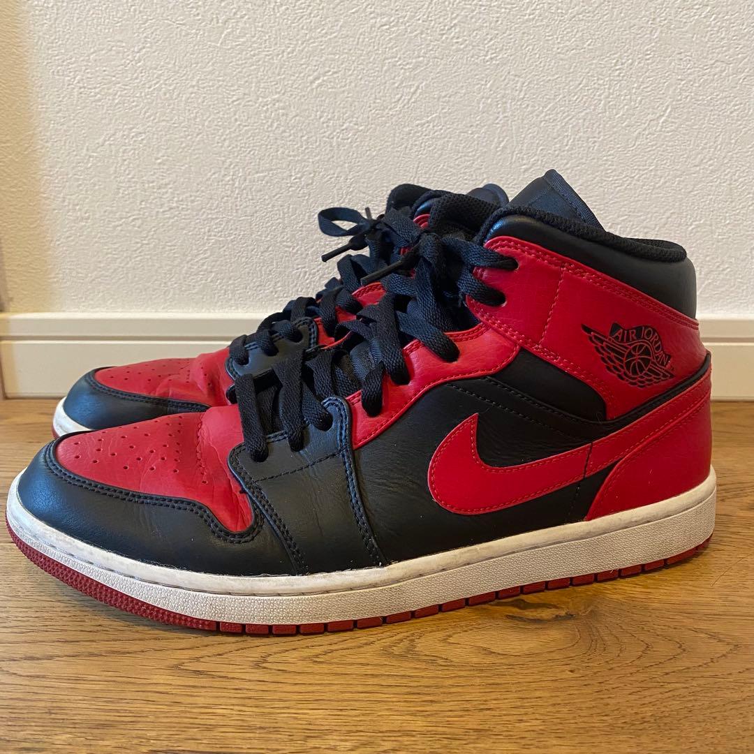 NIKE Air Jordan 1 Mid 28cm 赤黒