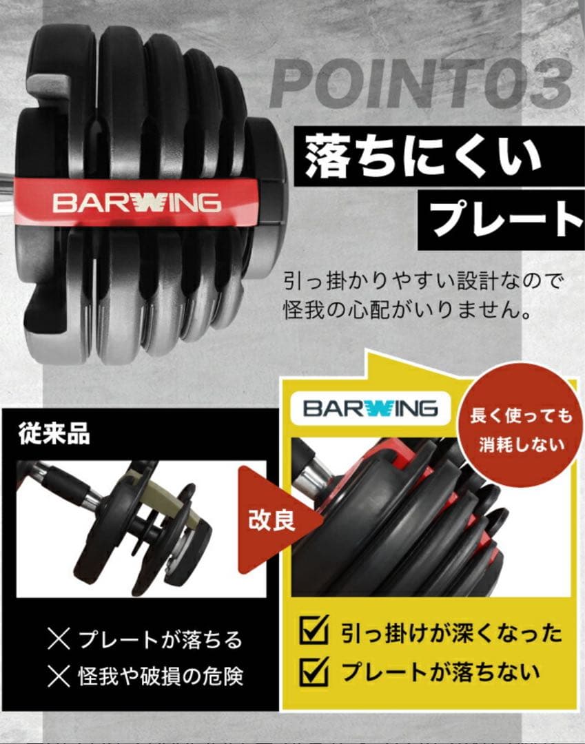 【新品未使用】BARWING NEWモデル ダイヤル式ダンベルセット 24kg