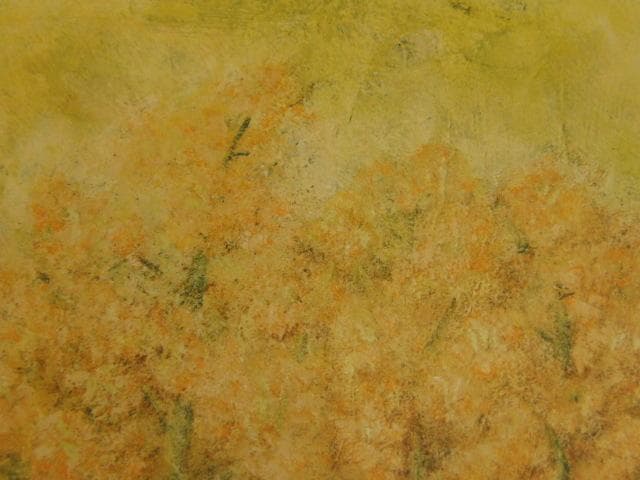 麻田博子、【菜の花】、希少な限定額装用画集画、新品高級額 額装付