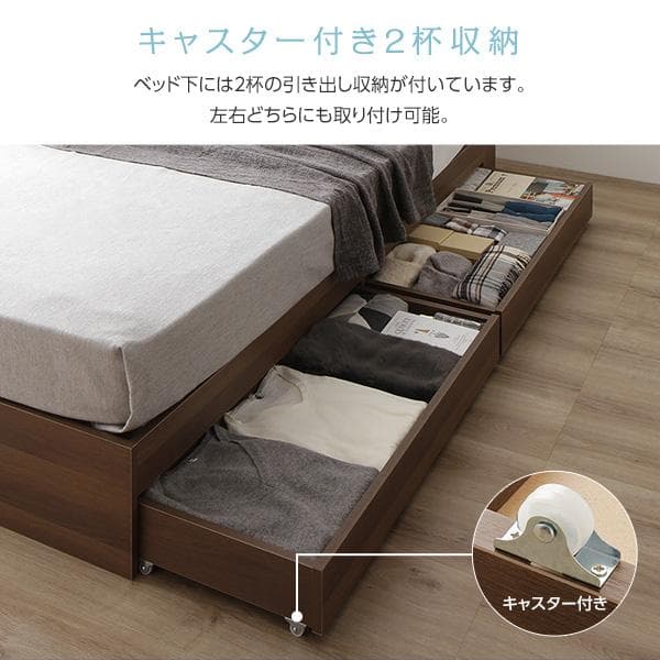ベッド  ブラウン セミダブル ボンネルコイルマットレス付きds-2151030