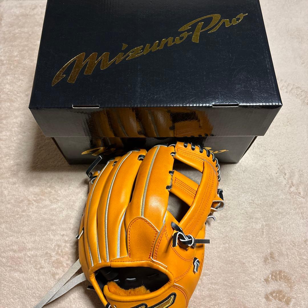 美品 未使用 ミズノプロ 硬式オーダー 内野手用 藤田モデル キップレザー