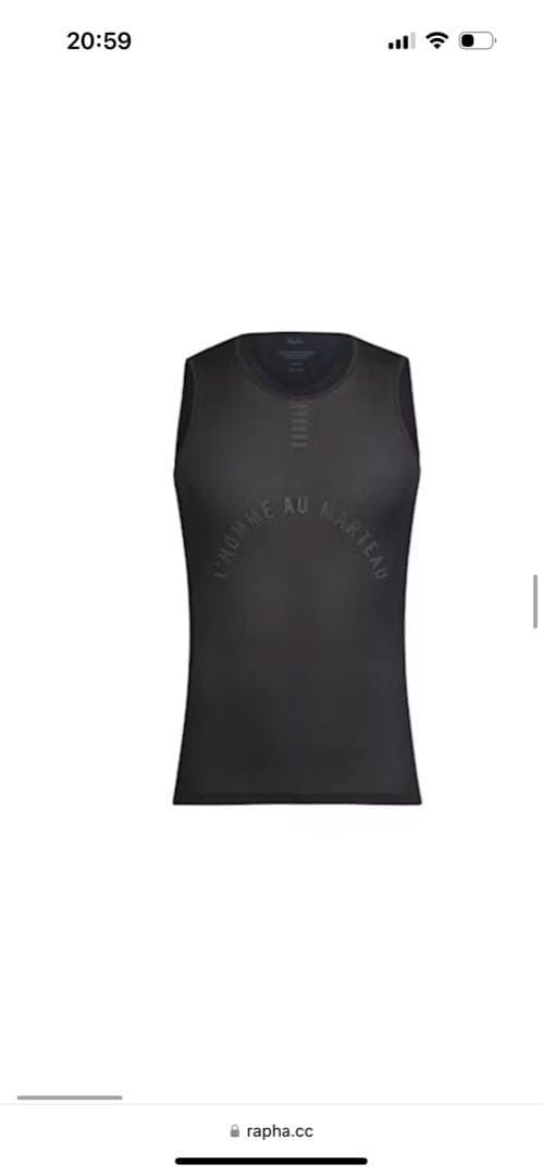 rapha メンズ プロチーム ベースレイヤー - スリーブレス ブラック S