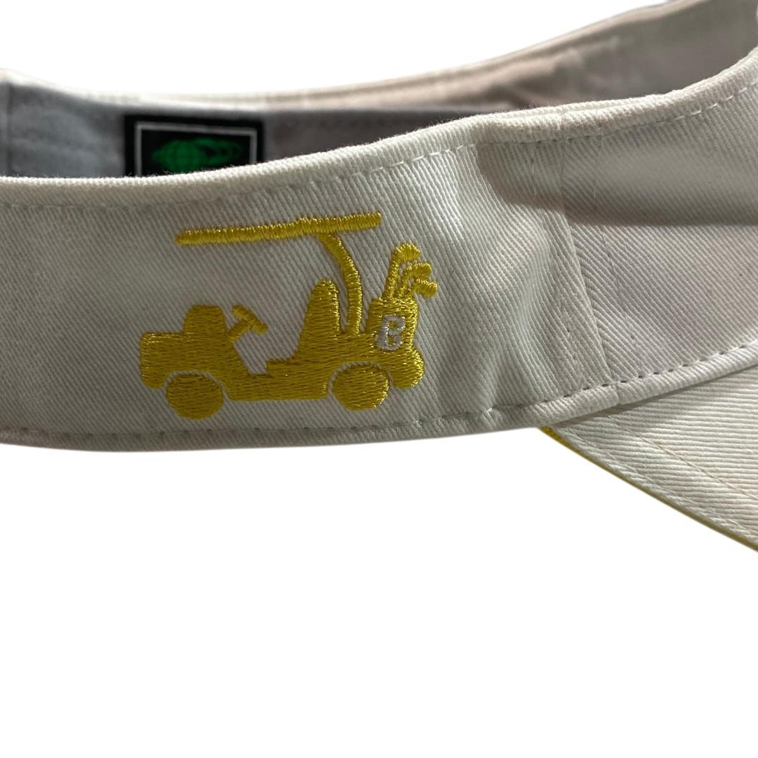 BEAMS GOLF ビームス ゴルフ サンバイザー ホワイト 刺繍 ロゴ柄