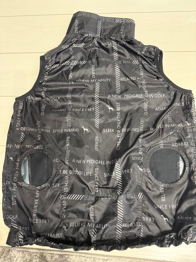 美品！adabat 空調服（R）ロゴチェックベスト ブラック(119)/40