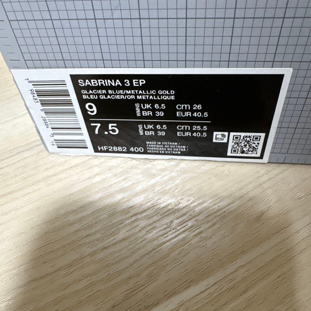 新品未使用品ナイキ　サブリナ3 メンズ25.5cm ウィメンズ26cm