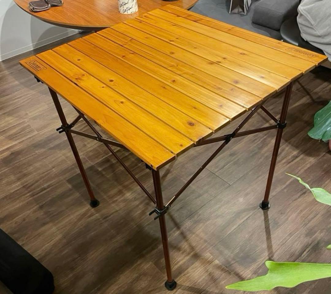 Coleman ナチュラルウッドロールテーブル 70x65cm