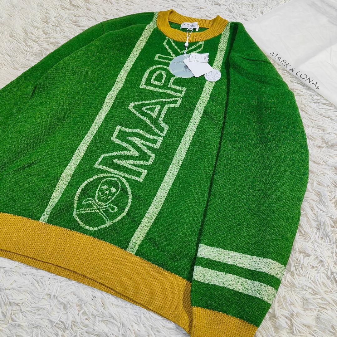 新品タグ付き　MARK&LONA サイズ XL　ウールクルーネック バイカラー