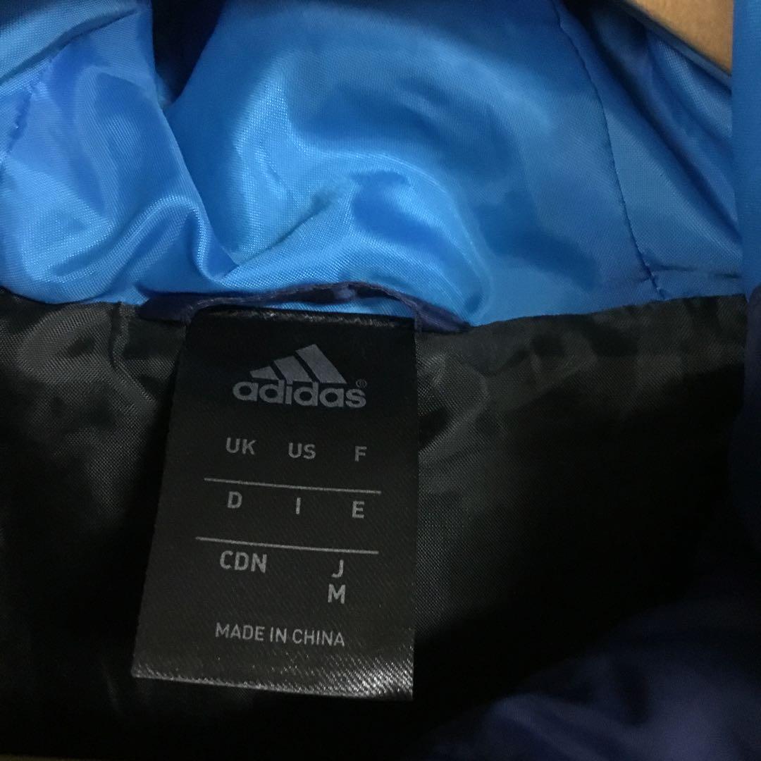 adidas フード付きダウンベンチコート Mサイズ ネイビー