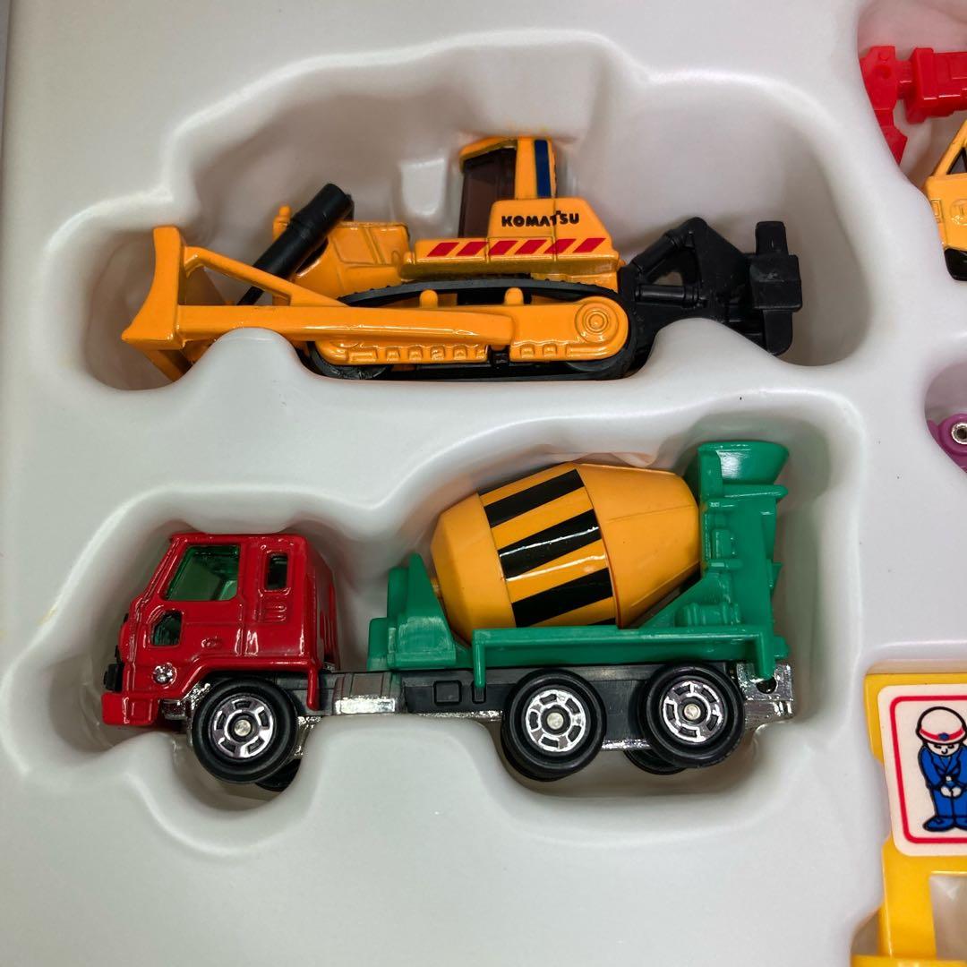 ◆絶版◆完品◆建設車両セット2◆クレーン ミキサー車 ブルドーザー ショベル