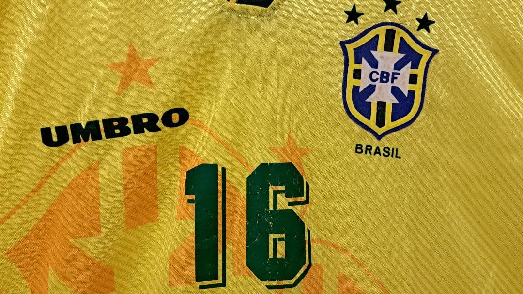 【激レア】UMBRO ブラジル代表94Wカップ Hユニフォーム レオナルド#16