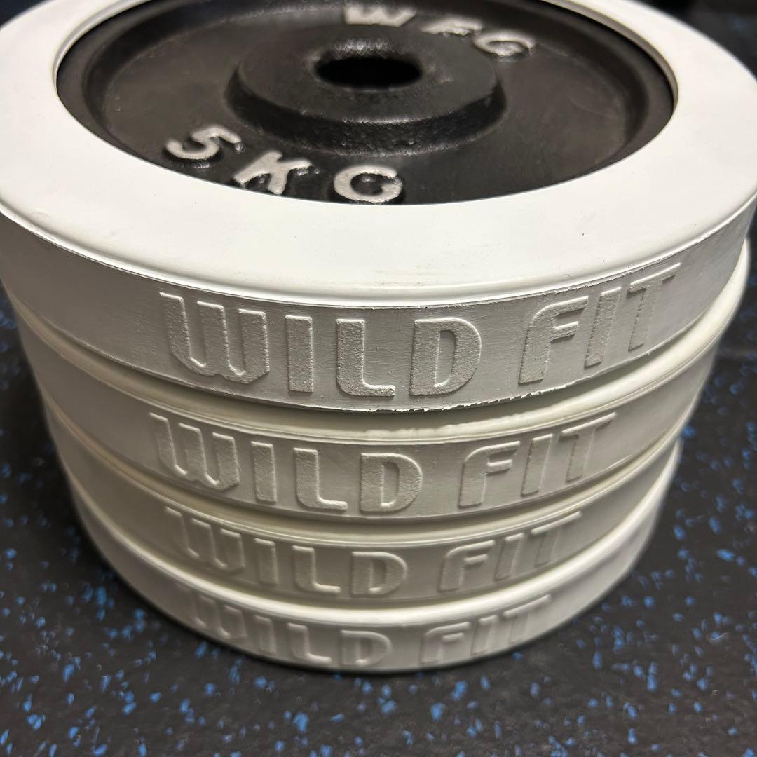 ワイルドフィット 28mm径 白ラバープレート 5kg×4枚セット アイロテック