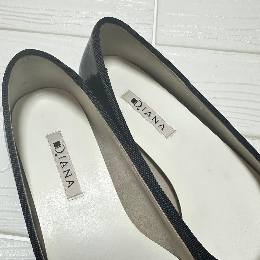 美品 DIANA リボン フラットパンプス 日本製 23.5cm