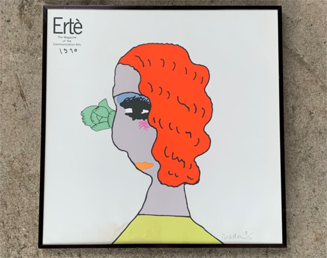 レア!! 灘本唯人 Erte' 1970 シルクスクリーン 人間模様 リトグラフ
