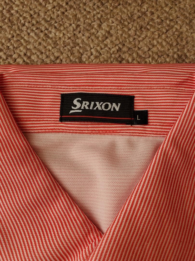 放出！新品未使用Srixon ポロシャツ Lサイズ 赤/ストライプ