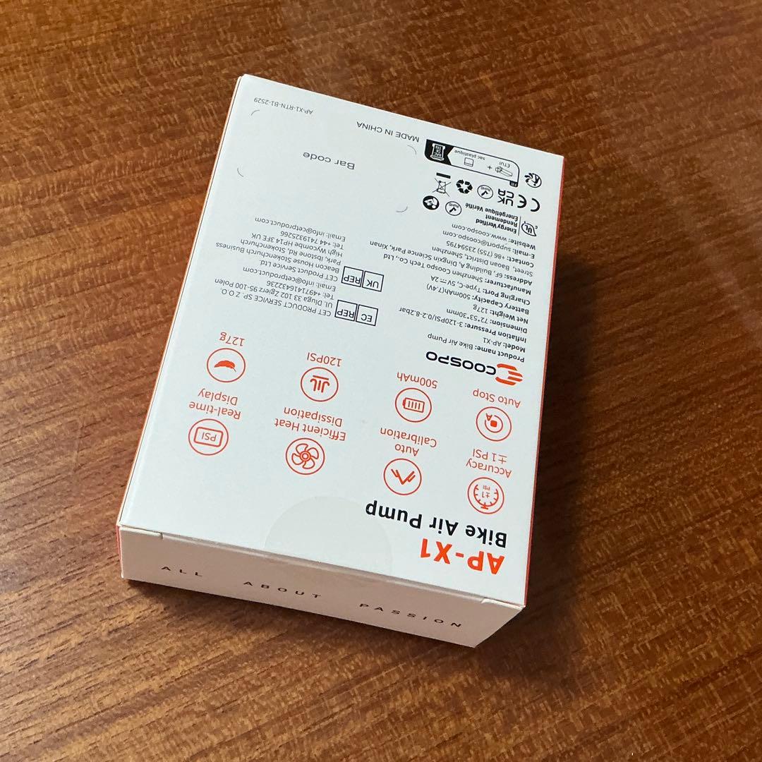 【新品未使用】COOSPO X1 電動空気入れ 120PSI 日本語説明書付