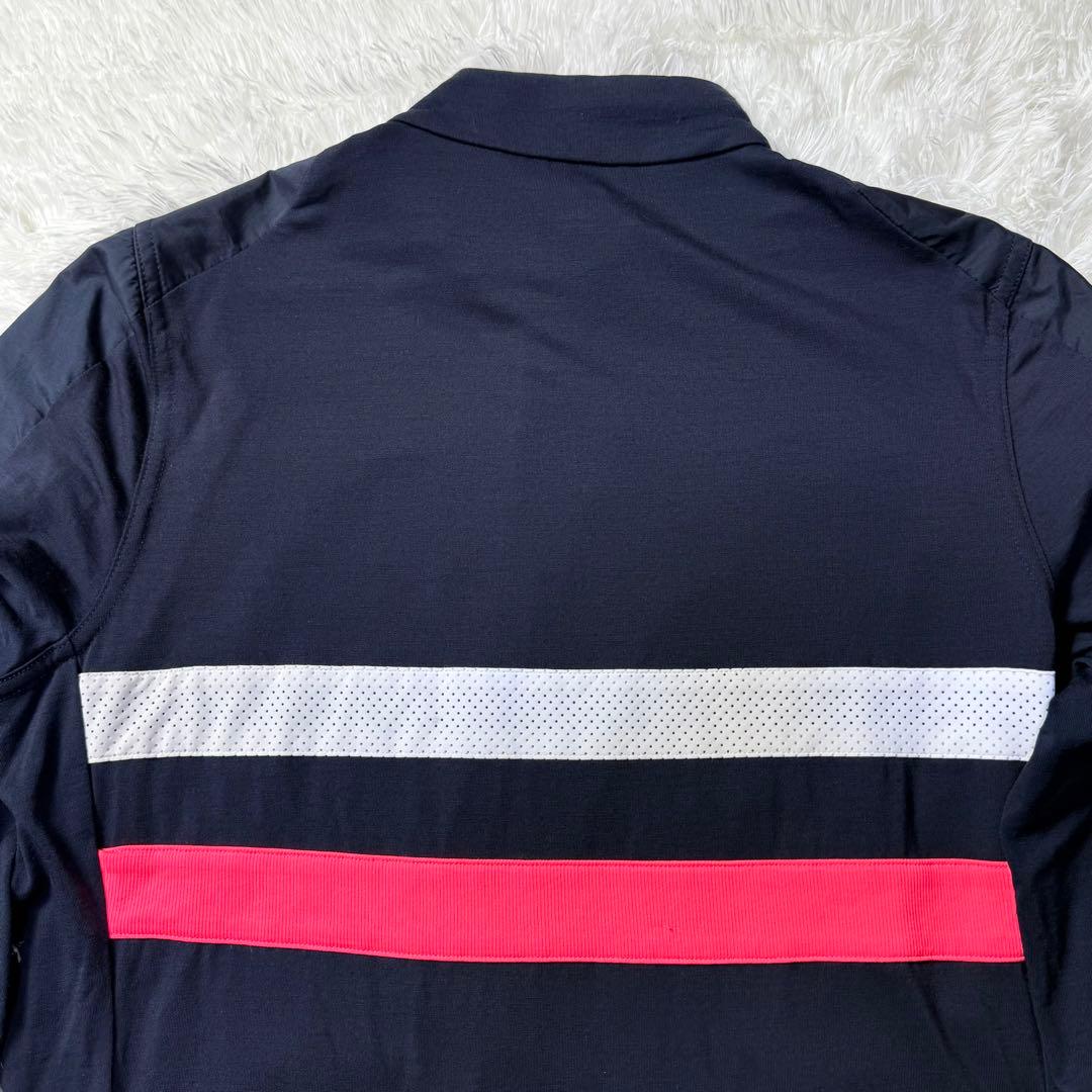 Rapha Brevet ウィンドブロックジャージ 長袖 S 反射ライン 紺