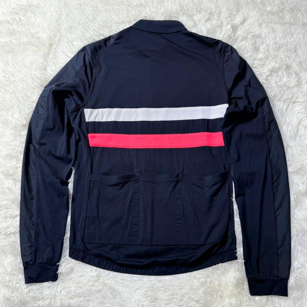 Rapha Brevet ウィンドブロックジャージ 長袖 S 反射ライン 紺