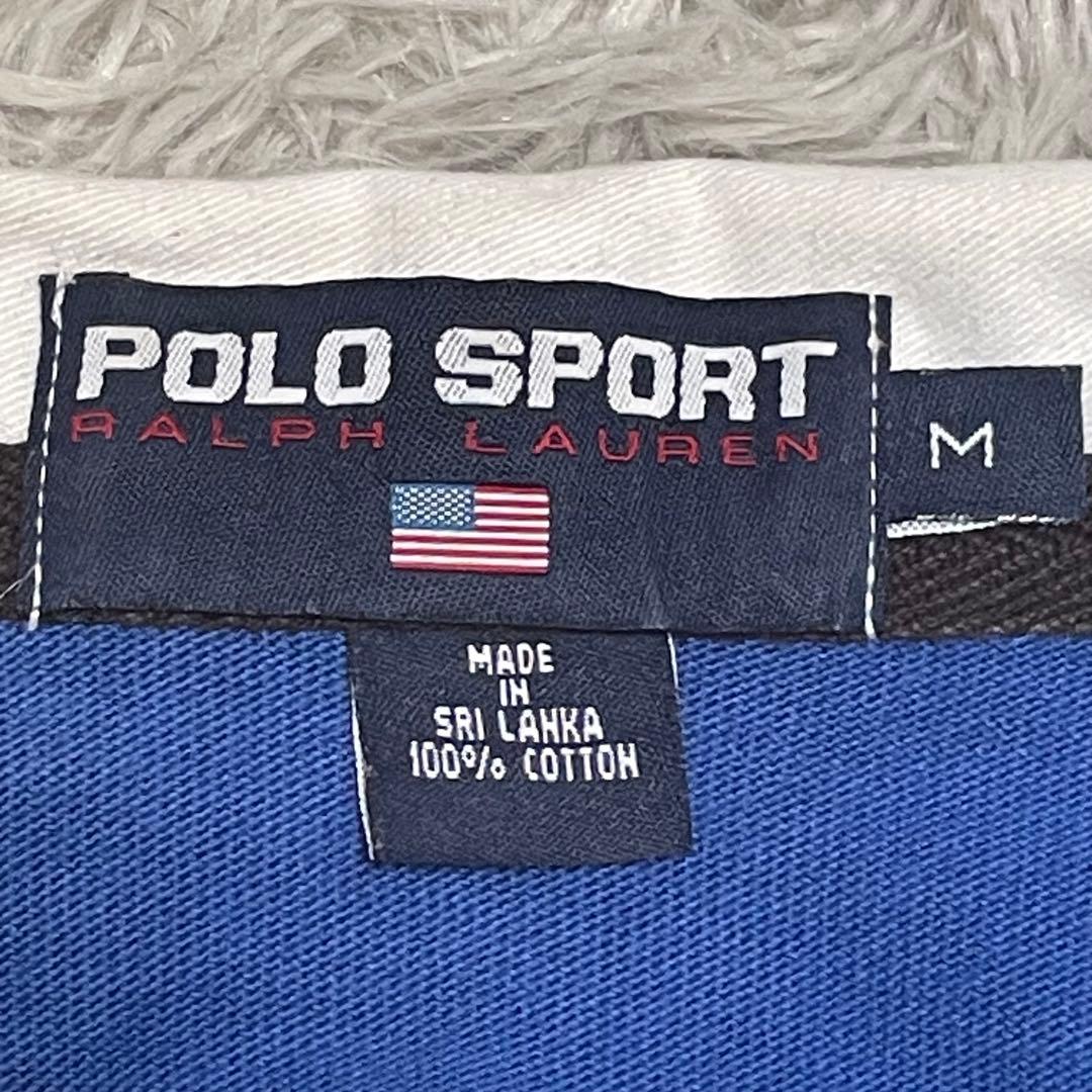 90s POLO SPORT ラルフローレン ラガーシャツ 星条旗ロゴ Mサイズ