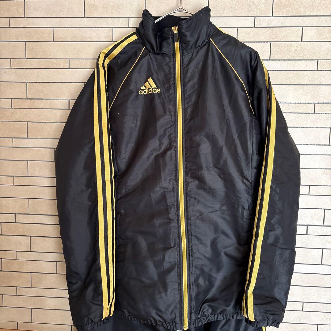 adidas アディダス 黒金 上下セットアップ ジャージ L