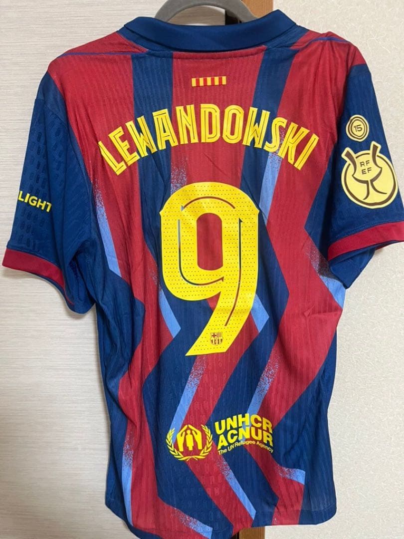 【新品未使用】レワンドフスキ　バルセロナ選手仕様スーペルコパ決勝仕様ユニフォーム