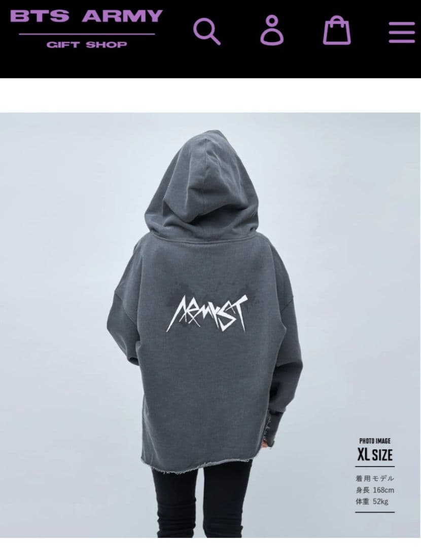 BTS ジョングク★ARMYSTメイドフーディパーカー Mサイズ★おまけ付き