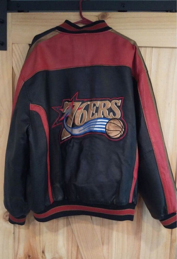 vintage NBA 76ers シクサーズ レザージャケット 2XL