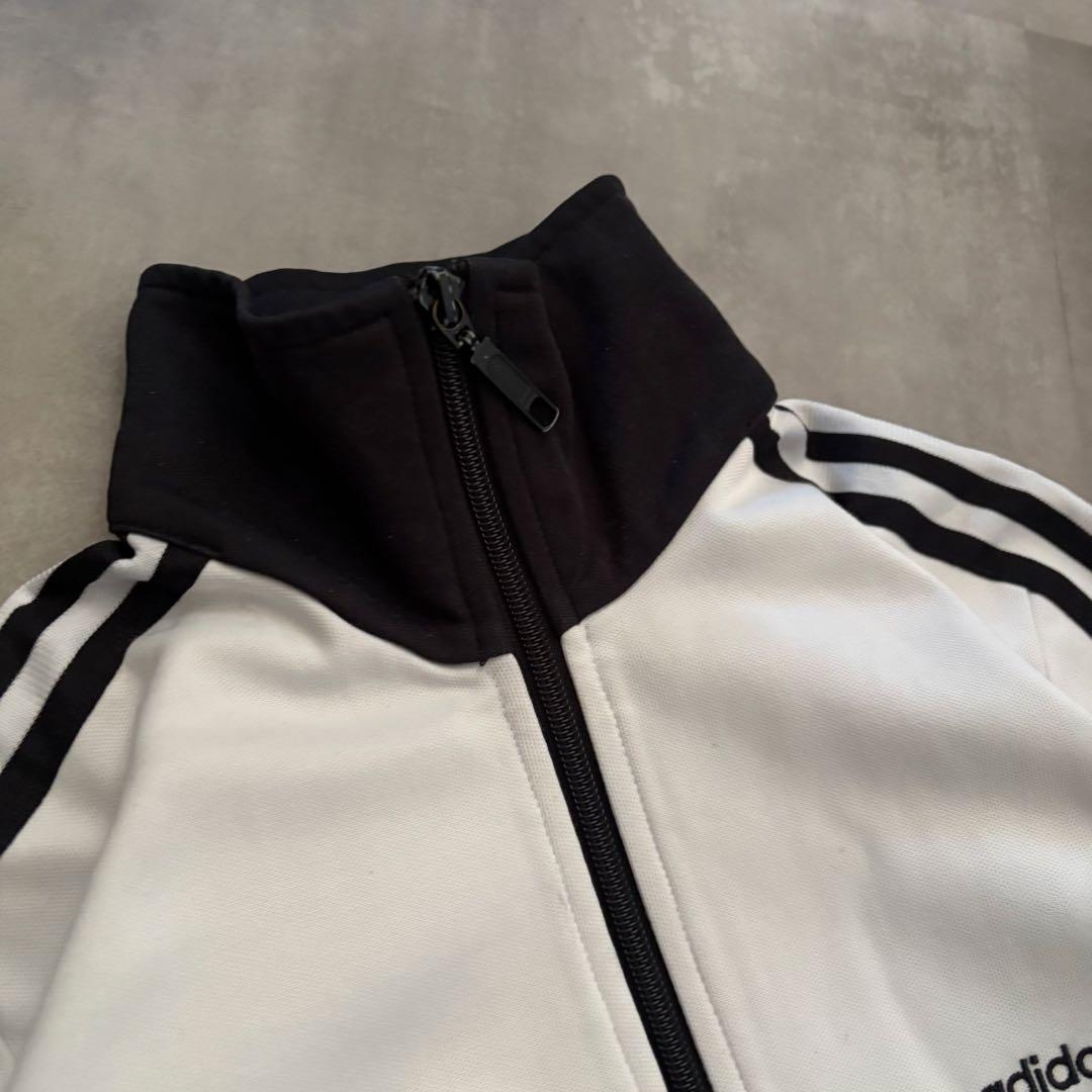 00s adidas アディダス　トラックジャケット　白黒　短丈　タイト　y2k