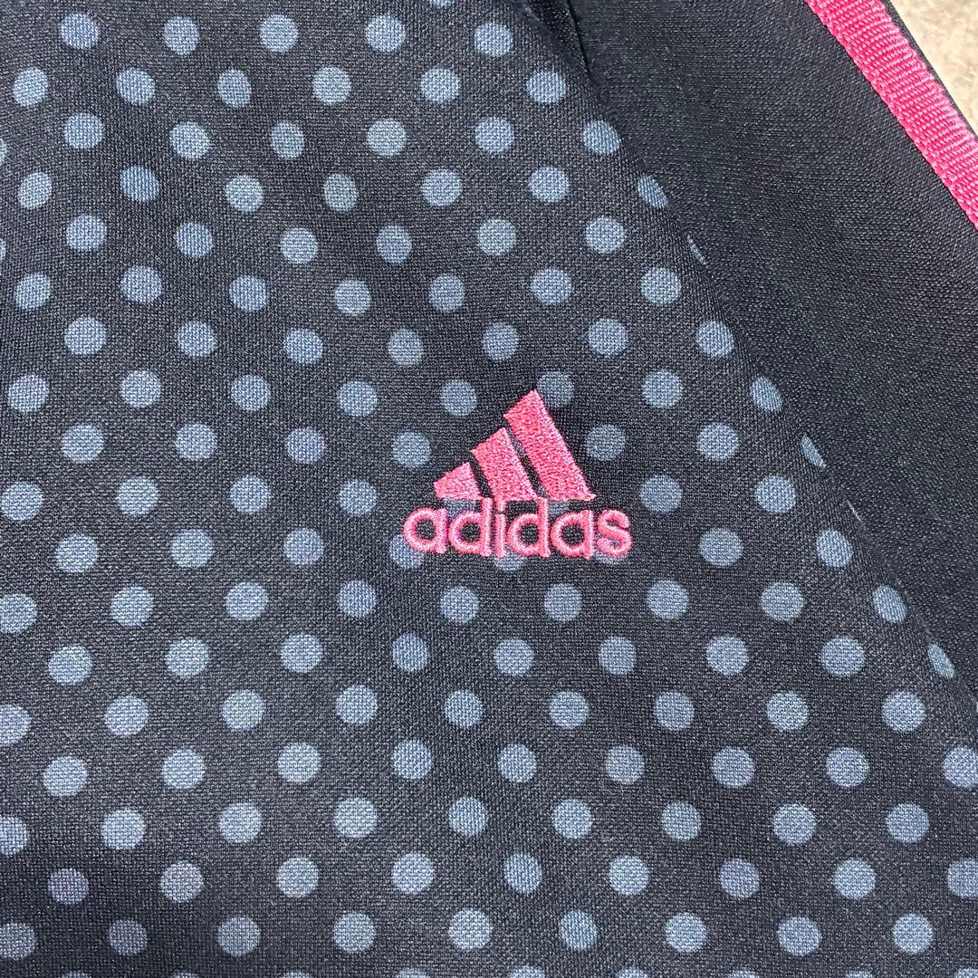 adidas ドット柄　トラックジャケット ジャージ　ネイビー×ピンク　OT