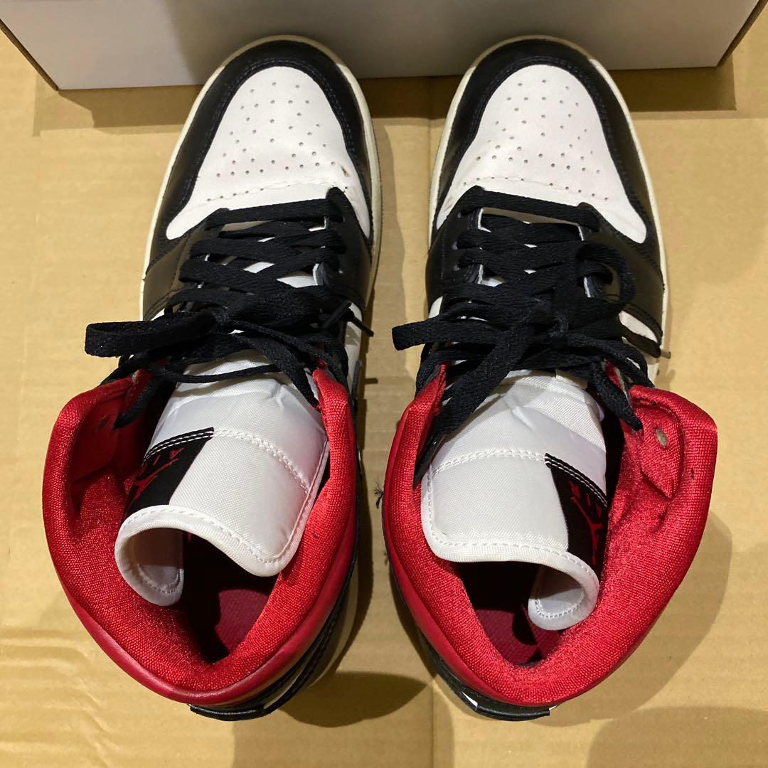 ✳️エアジョーダン1 MID WMS 白✖️黒✖️赤　28.5cm USED