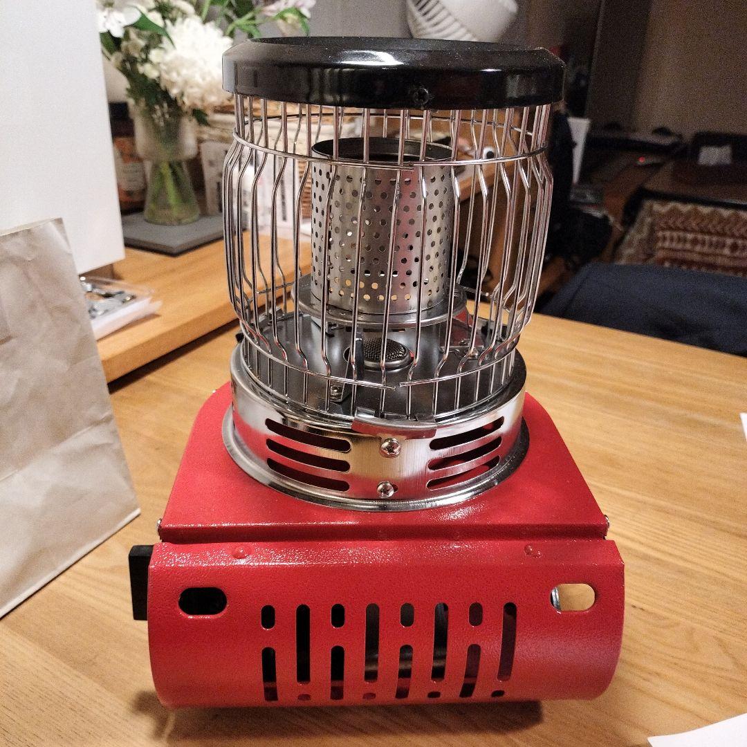 アウトドアカセットコンロ 赤黒