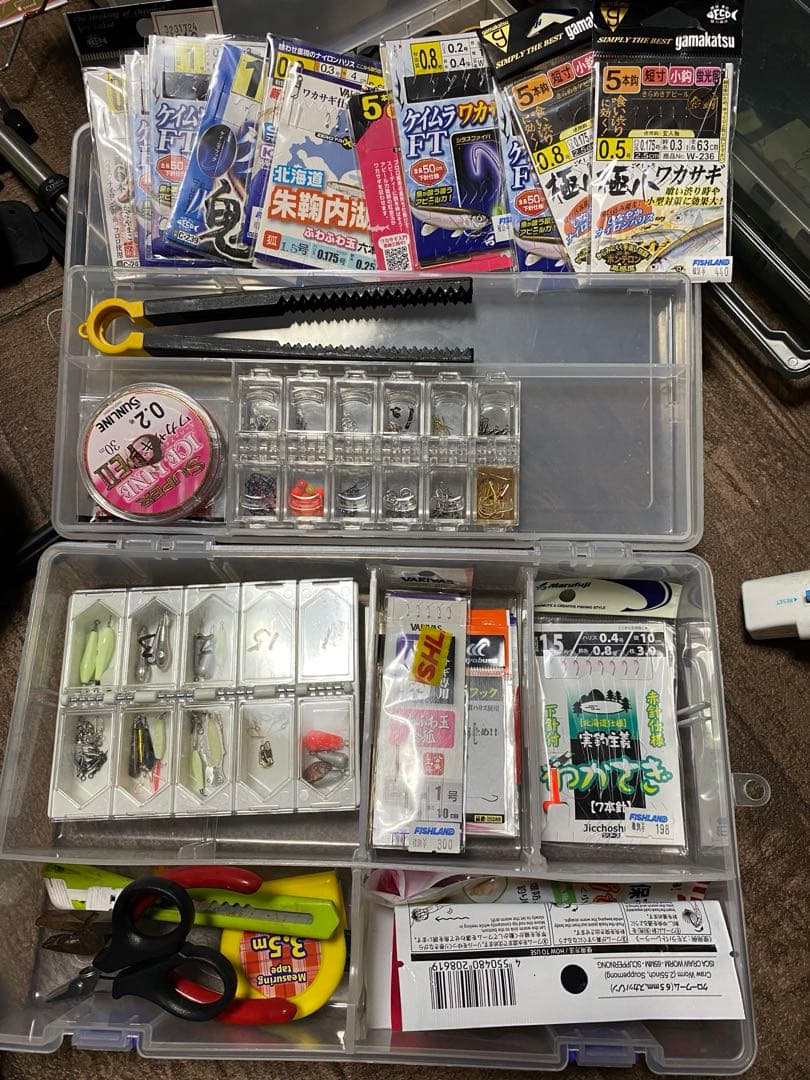 ワカサギ　電動リール　魚群探知機　まとめて