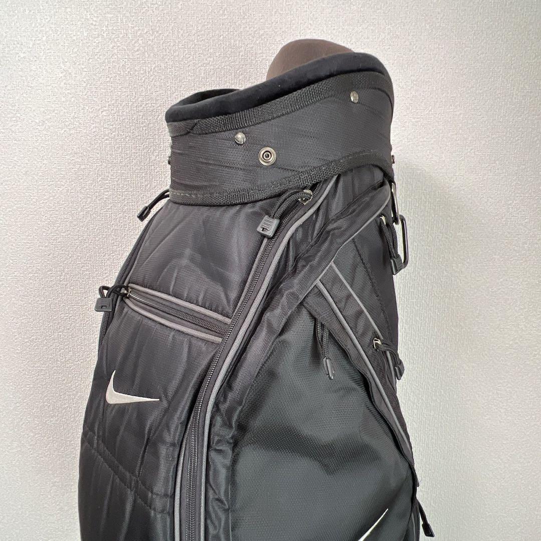 希少 ナイキ NIKE キャディバッグ ブラック 6分割 フード付 ゴルフバッグ