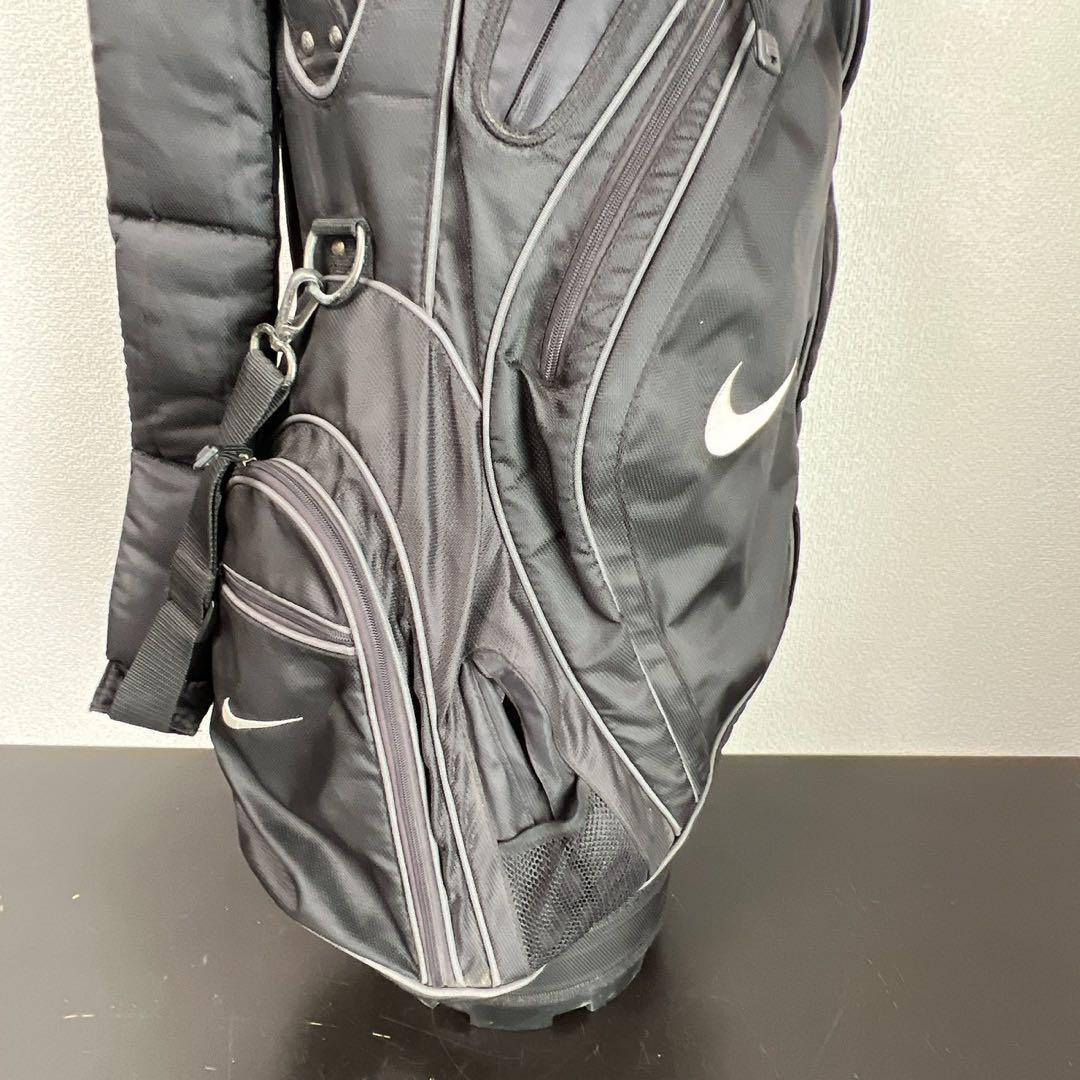 希少 ナイキ NIKE キャディバッグ ブラック 6分割 フード付 ゴルフバッグ