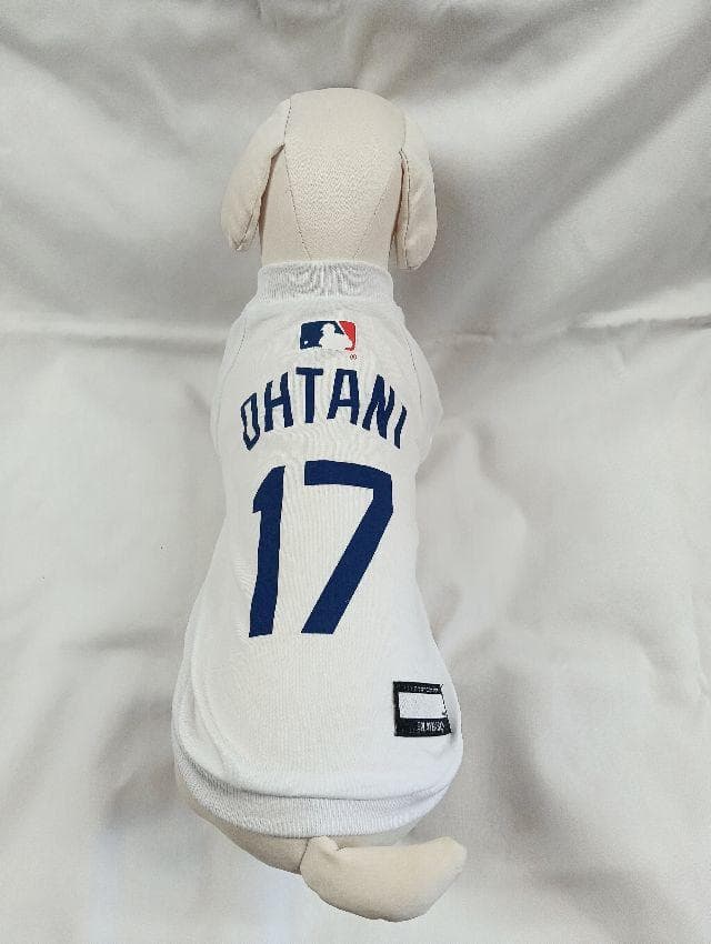 送料無料新品★犬の洋服ＭＬＢ公式ドジャース大谷翔平ユニホーム半袖ＴシャツＬ