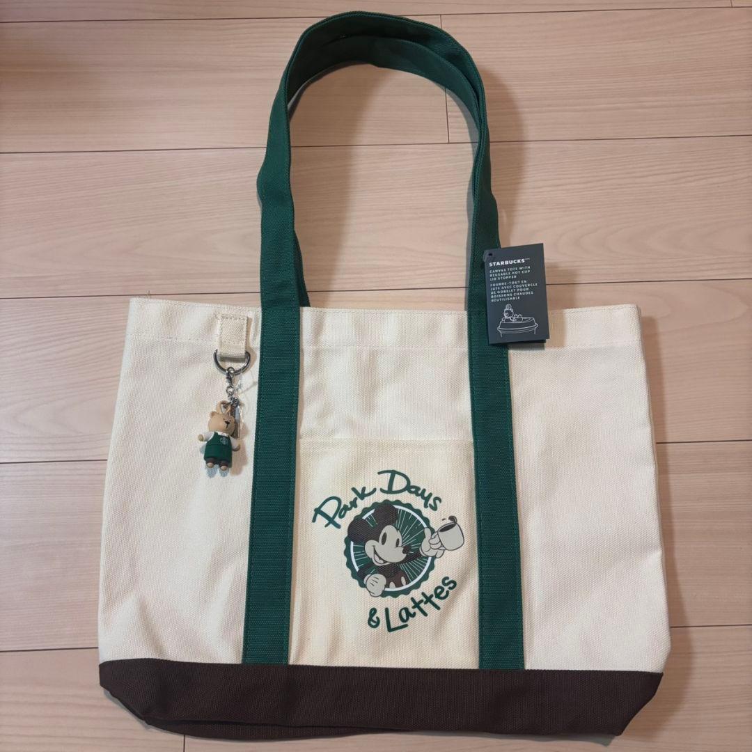 スターバックス　ミッキー　トートバッグ　ベアリスタ　スタバ　ストッパー付き
