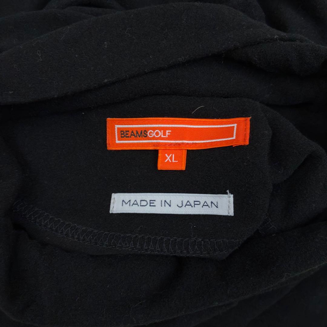 美品　ビームスゴルフ　タートルネック　ビッグロゴ　ワッペンロゴ　ロンT　XL　黒