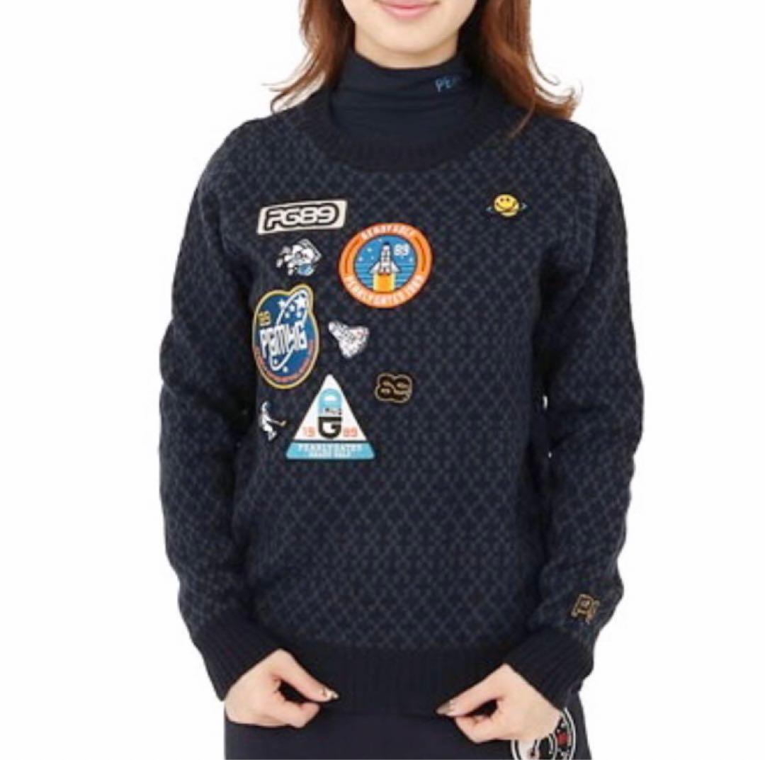 PEARLY GATES ワッペンニット 0 宇宙　レディース　セーター