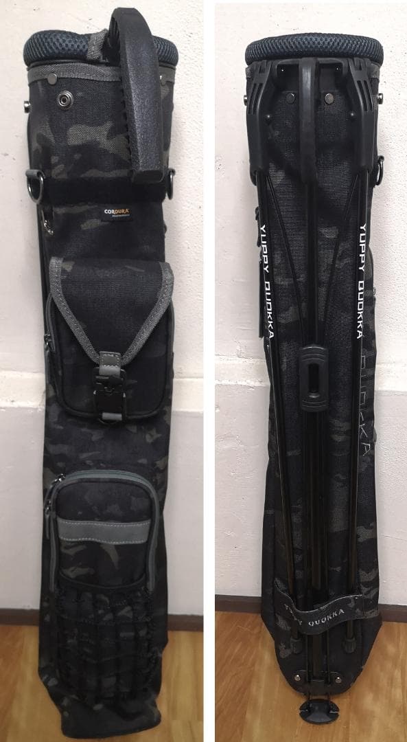 新品同様YUPPY QUOKKAのCODURA1000Dセルフスタンド(迷彩黒)
