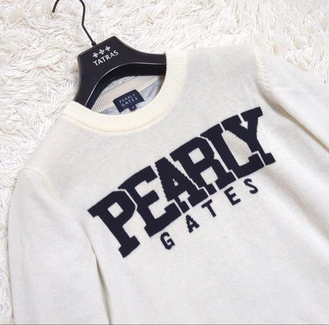 値下げ　PEARLY GATES カシミヤセーター　ホワイト　24年AW　美品