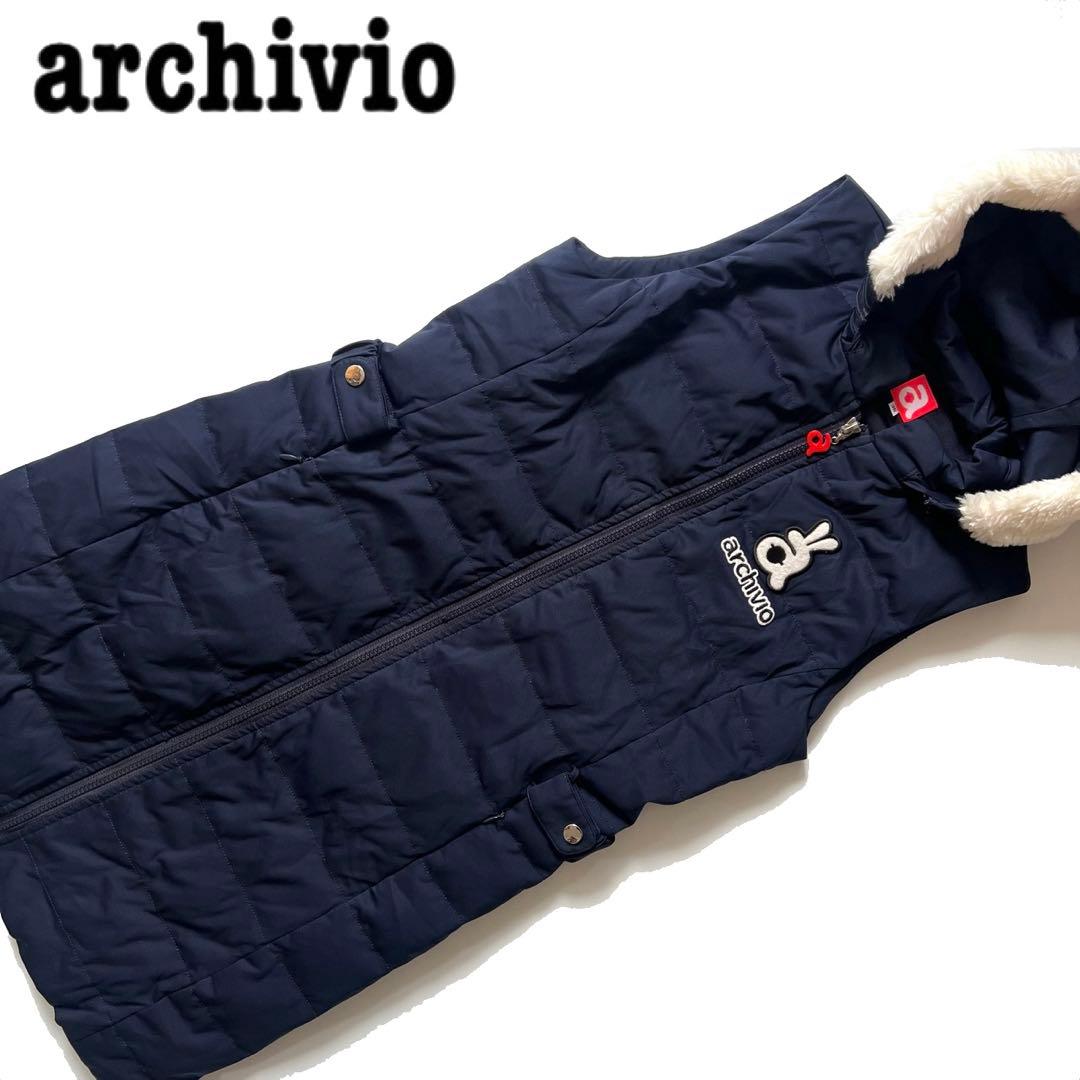 ARCHIVIO アルチビオ　ファー　ダウンワンピース　中綿　ロング　36 紺