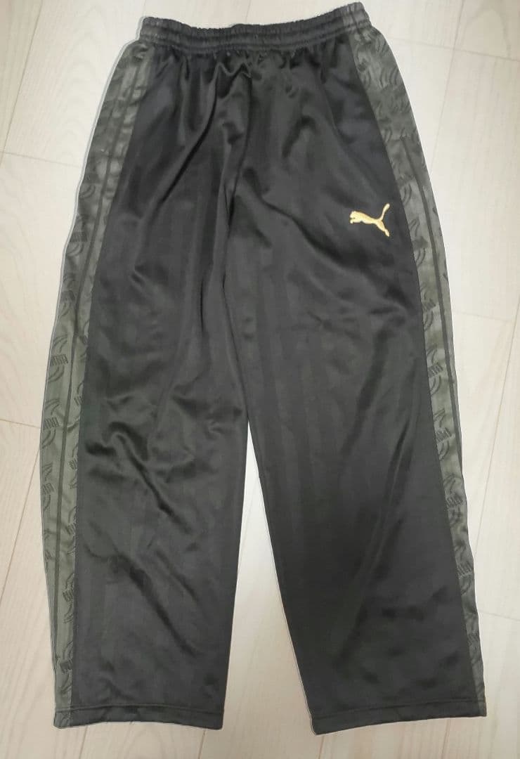 PUMA ジャージ 黒 ゴールドロゴ　上下　L-O