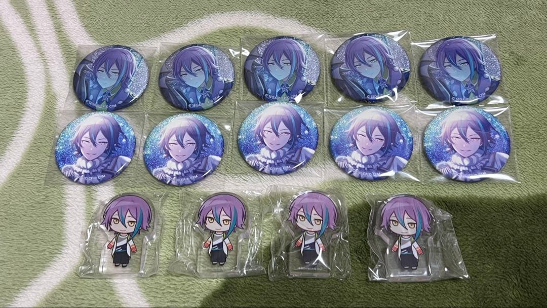 プロセカ 神代類 グリッター缶バッジ マーメイド アクリルブロック