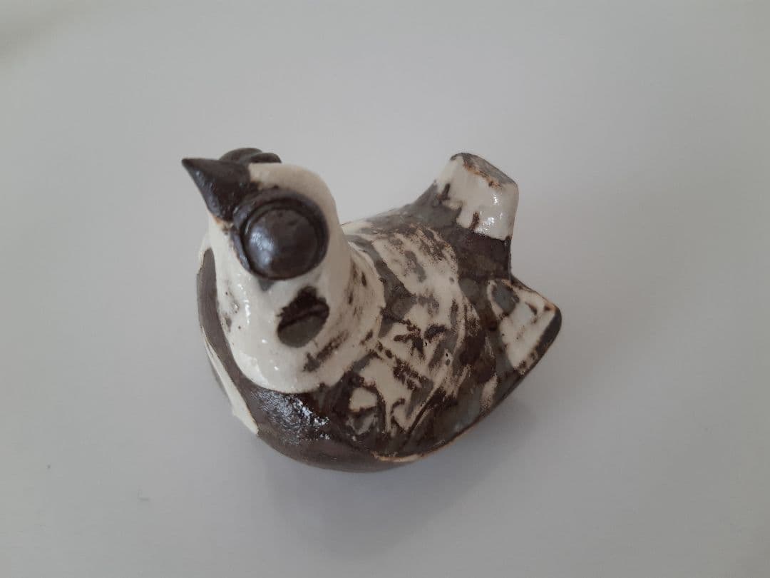 下村良之介 やけもの (陶器) 鳥形 箸置き オブジェ 新品 日本画家