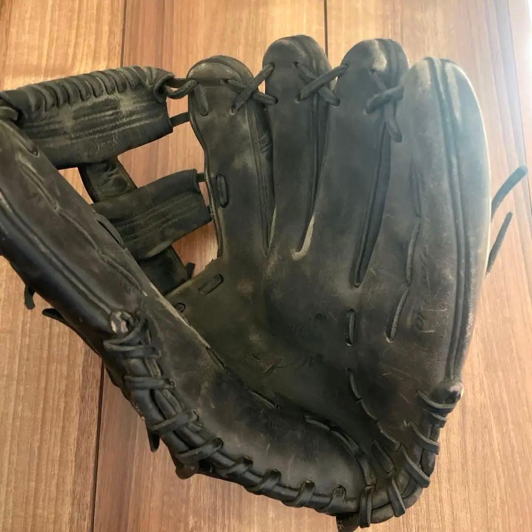 値下げ中！ミズノ⭐︎硬式野球グローブ 黒 使用感あり