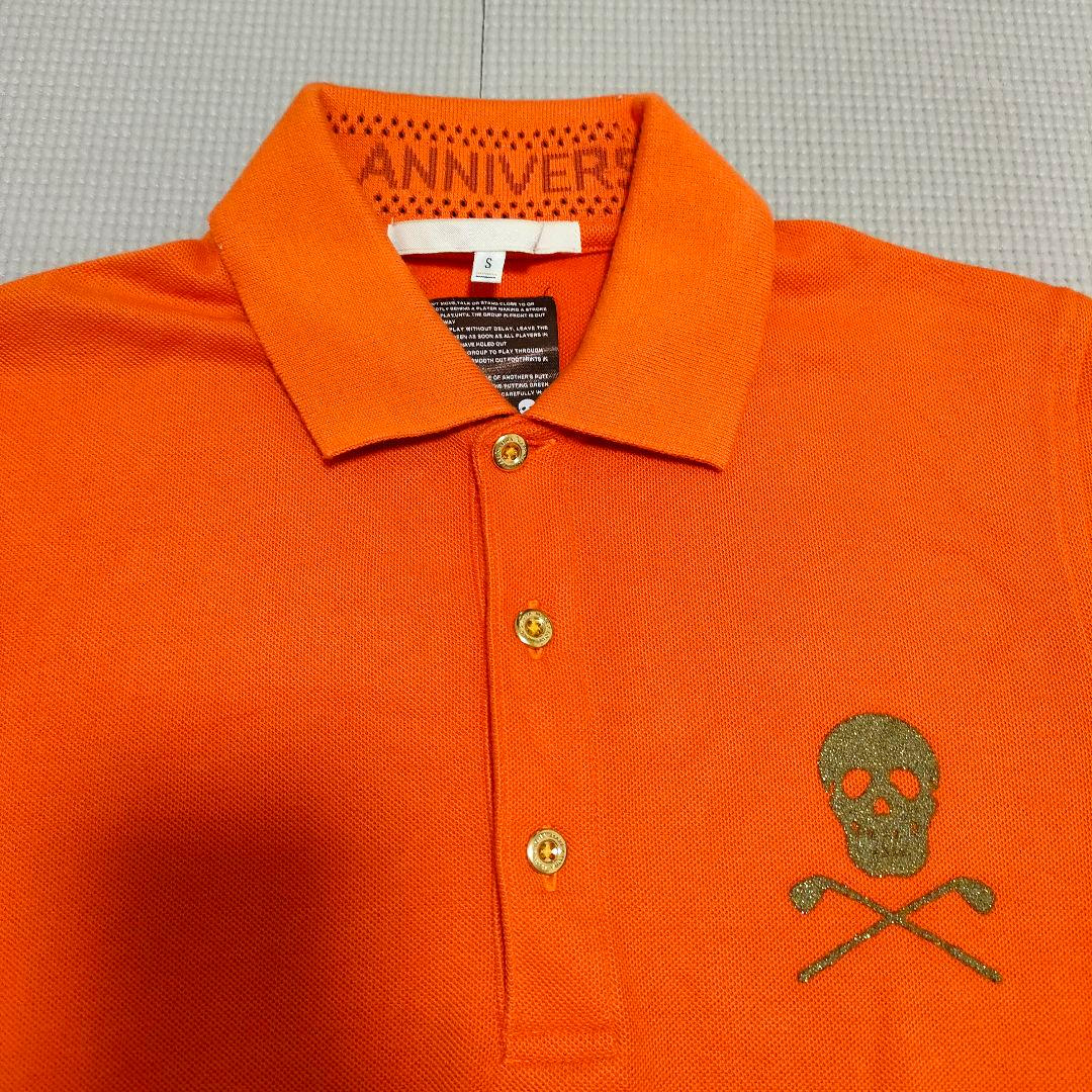 MARK＆LONA ポロシャツ　35周年モデル　オレンジ　金ロゴ　スカル　限定品