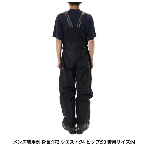 未使用 SALOMON メンズ アブソルート 3L ビブ スノーパンツ S 黒